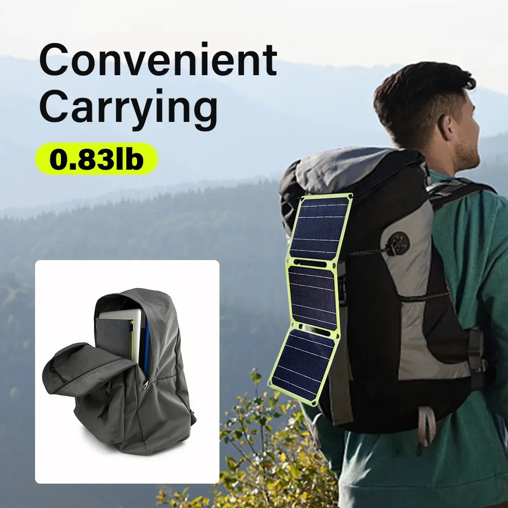 100W Foldable Solar Panel Charger | Portable USB/PD Power Bank for Camping, RV, Outdoor & Travel