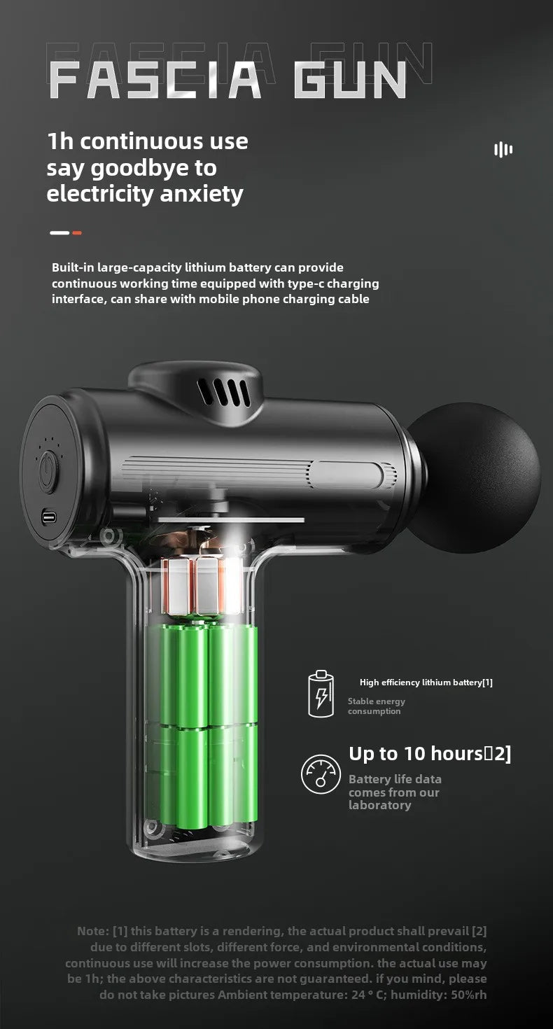 USB Rechargeable Massage Gun – Mini Percussion Therapy Device with 4 Attachments for Muscle Recovery