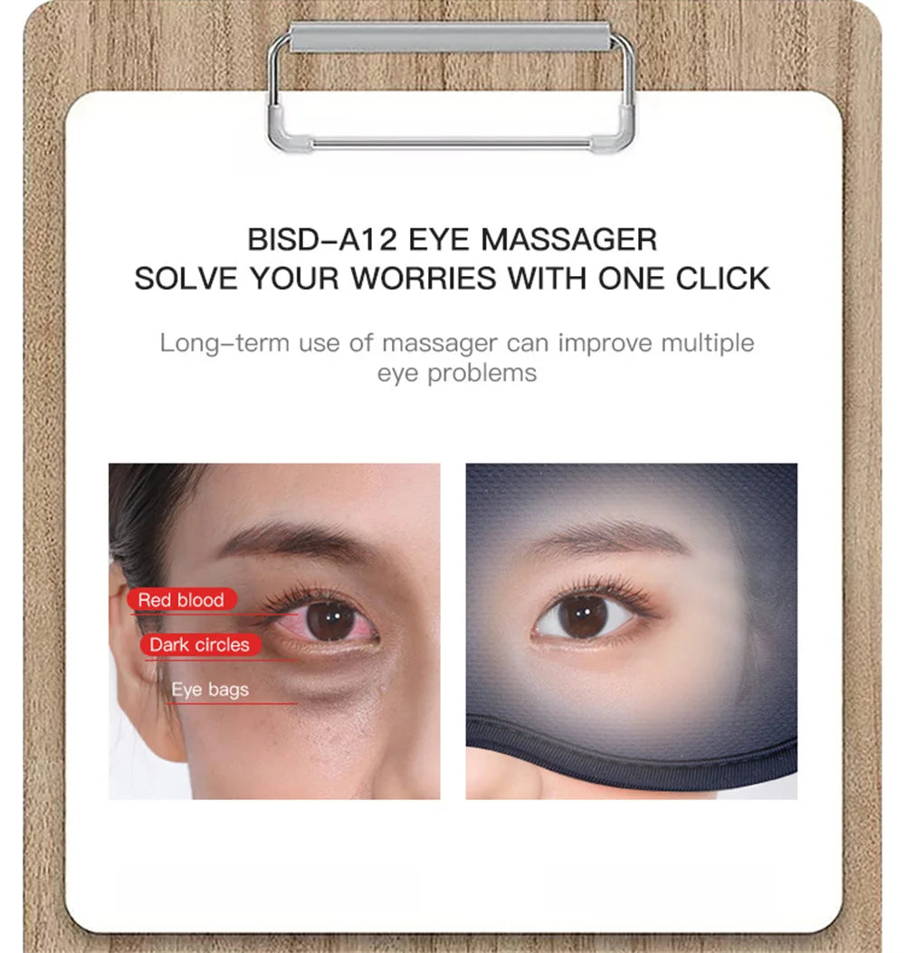 Hot & Cold Eye Mask Massager with Vibration – Heat & Ice Therapy for Eye Fatigue, Headache & Migraine Relief