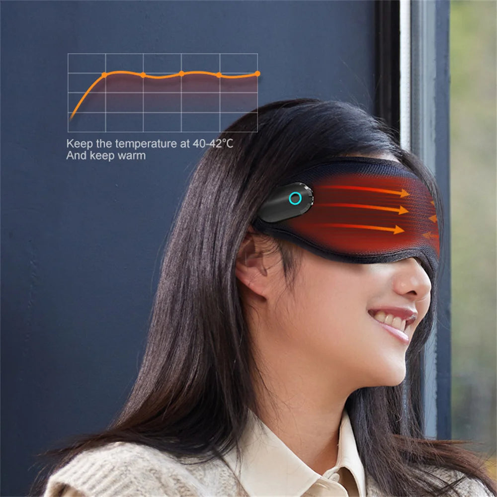 Hot & Cold Eye Mask Massager with Vibration – Heat & Ice Therapy for Eye Fatigue, Headache & Migraine Relief