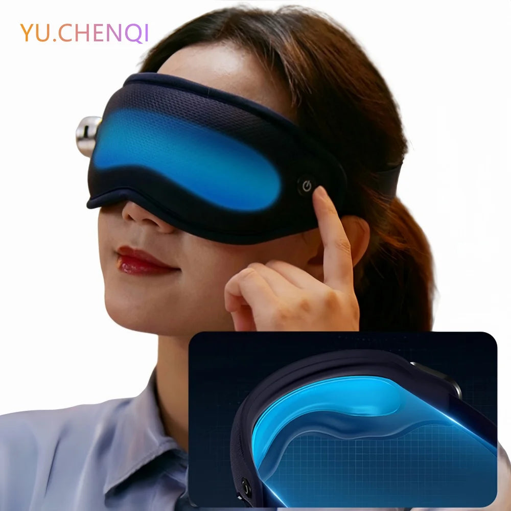 Hot & Cold Eye Mask Massager with Vibration – Heat & Ice Therapy for Eye Fatigue, Headache & Migraine Relief