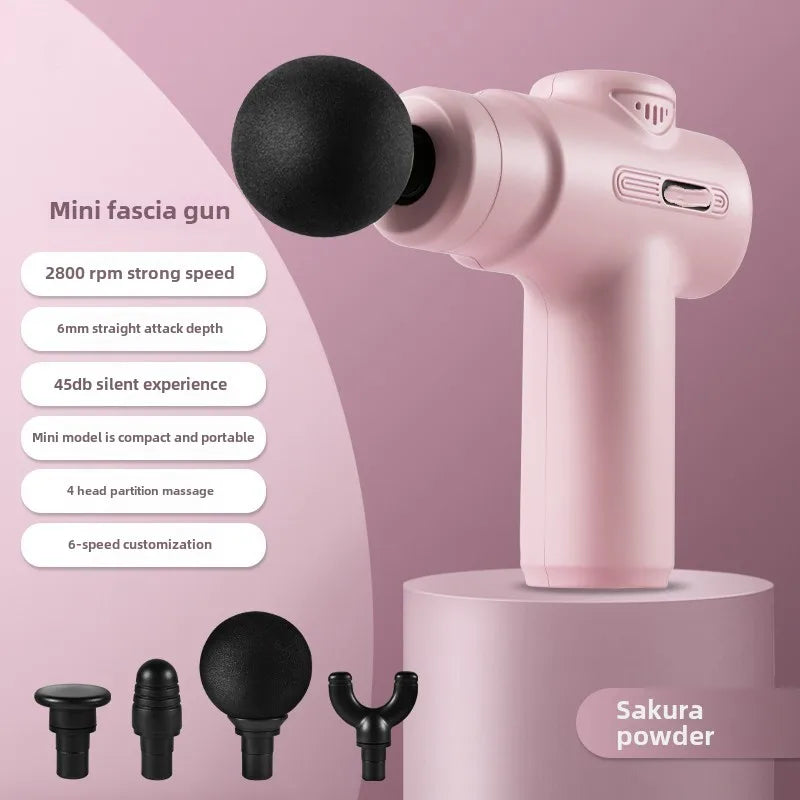 USB Rechargeable Massage Gun – Mini Percussion Therapy Device with 4 Attachments for Muscle Recovery