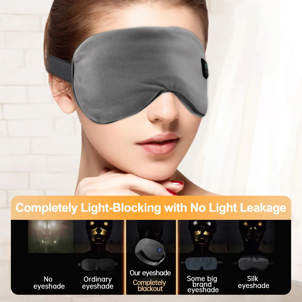 Cordless Heated Eye Mask – Warm Steam Sleep Mask for Dry Eyes & Fatigue Relief