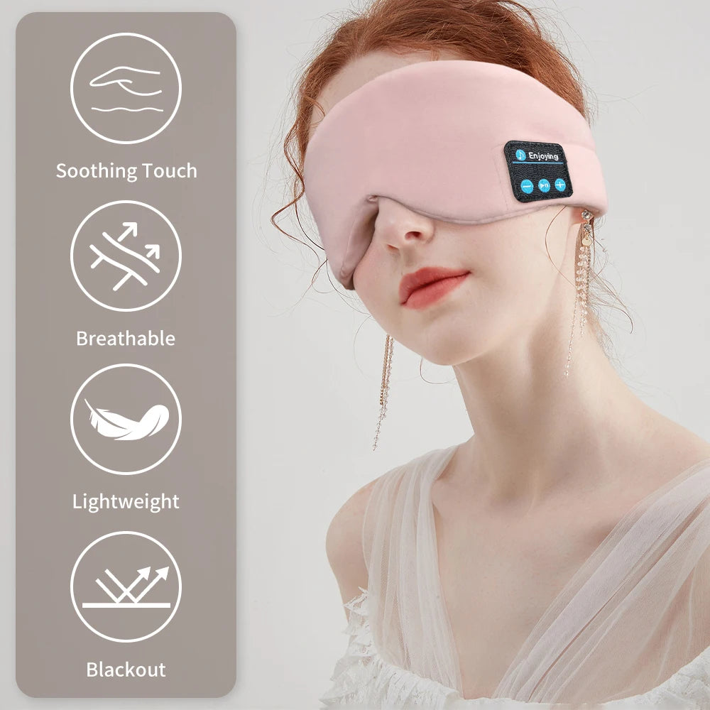 Bluetooth Sleep Mask with Built-in Headphones – Wireless Eye Mask for Sleeping, Light Blocking, Comfortable Music Sleep Headset for Men & Women