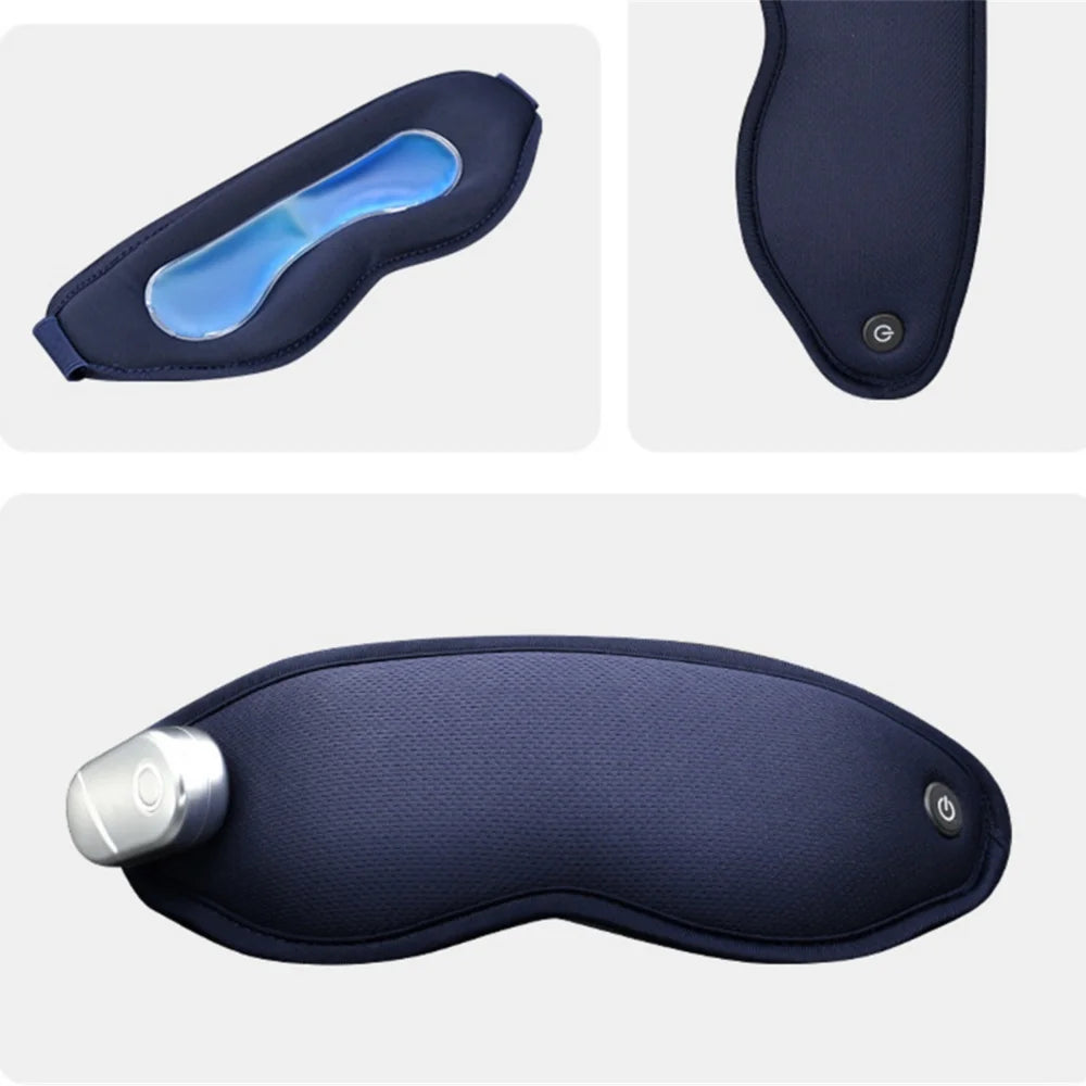 Hot & Cold Eye Mask Massager with Vibration – Heat & Ice Therapy for Eye Fatigue, Headache & Migraine Relief