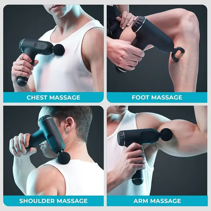 Portable Muscle Massage Gun with 8 Heads – Deep Tissue Handheld Massager