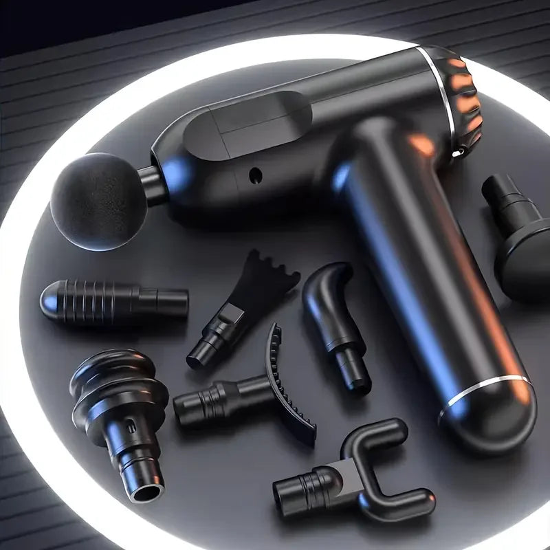 Portable Muscle Massage Gun with 8 Heads – Deep Tissue Handheld Massager